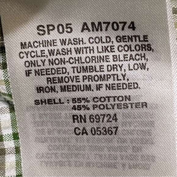 Columbia Outdoor Plaid Hiking Shirt Green White Button Front Medium - Picture 5 of 6